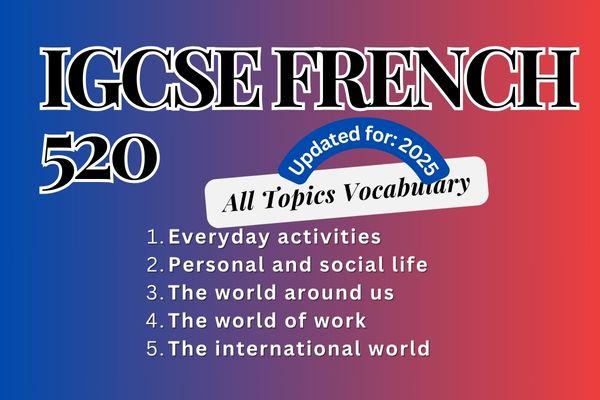 Cambridge IGCSE French - All Units Complete Vocabulary cover