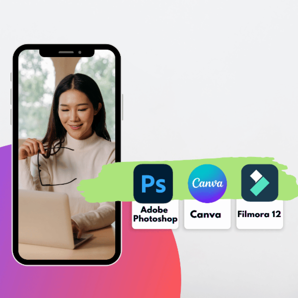 Creative Design Mastery Bundle: Photoshop, Canva & Filmora cover