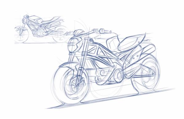 How to sketch Ducati Monster cover