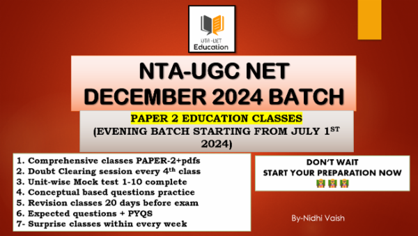 NTA-UGC NET DECEMBER 2024 BATCH ||PAPER 2 EDUCATION CLASSES cover