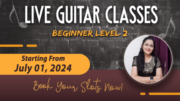 JULY 2024 - LIVE GUITAR CLASSES - Pre - Bookings Open cover