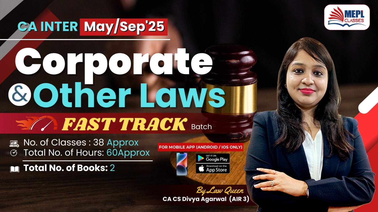 CA INTER - CORPORATE & OTHER LAWS - FAST TRACK BATCH - FOR MOBILE APP (ANDROID / IOS ONLY) cover