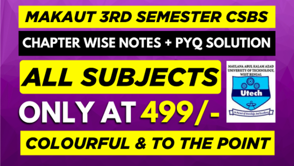 MAKAUT 3RD SEMESTER CSBS CHAPTER WISE NOTES+PYQ WITH SOLUTION cover