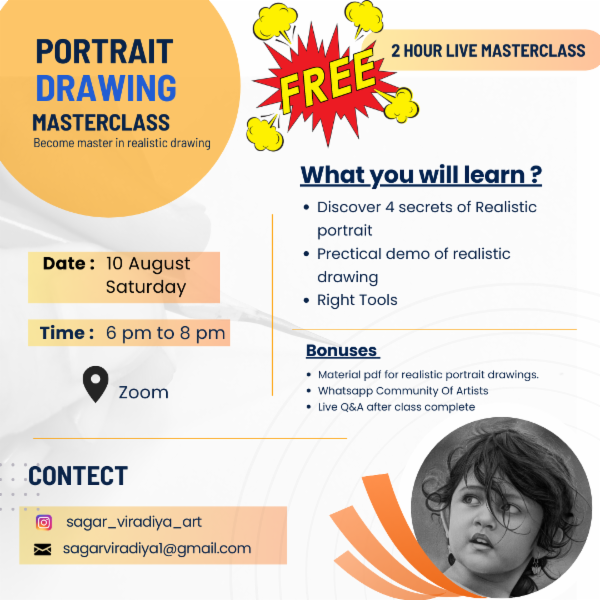 Realistic portrait drawing masterclass cover