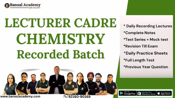 Lecturer Cadre Chemistry Recorded Batch cover
