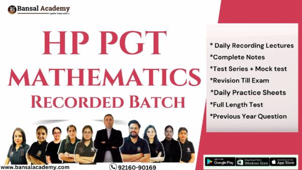 HP PGT Mathematics Recorded Batch cover