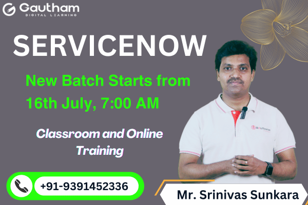 ServiceNow Live Classes : New Batch Starts from 16th July 2024 7:00 AM cover