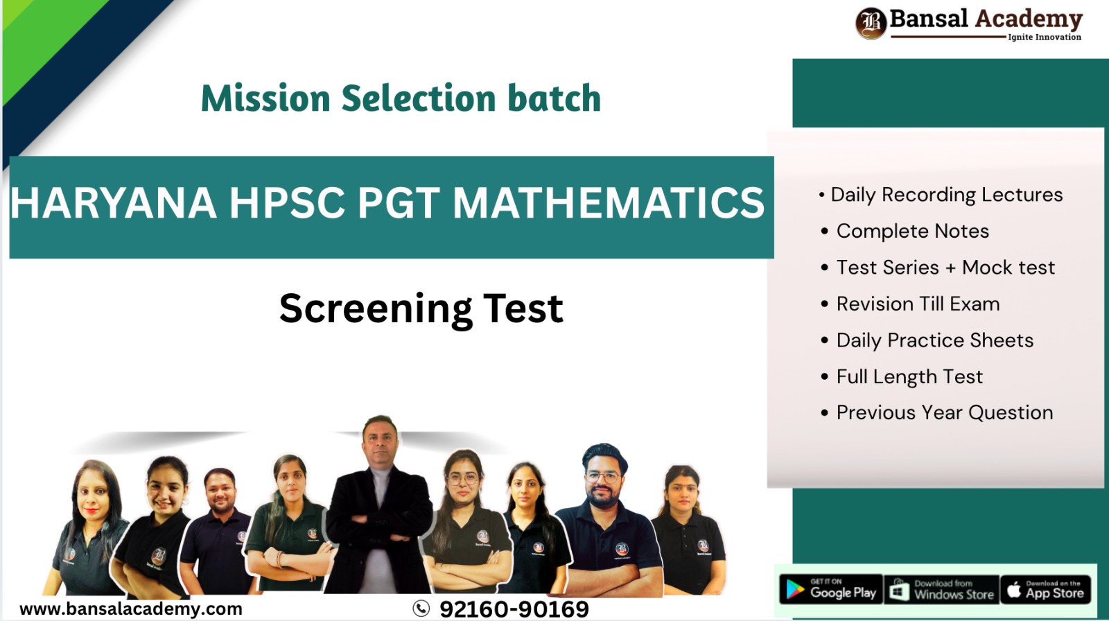 HPSC PGT Mathematics Batch