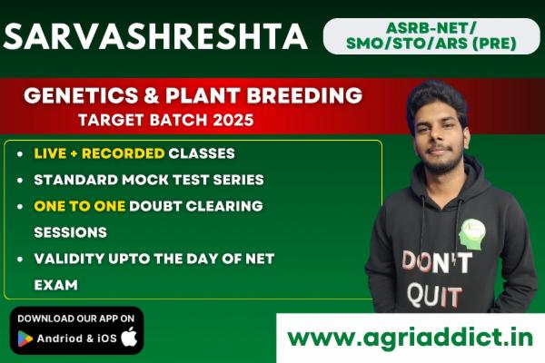 Genetics and Plant Breeding Paid Online Master Course for ASRB NET/SMS/STO cover