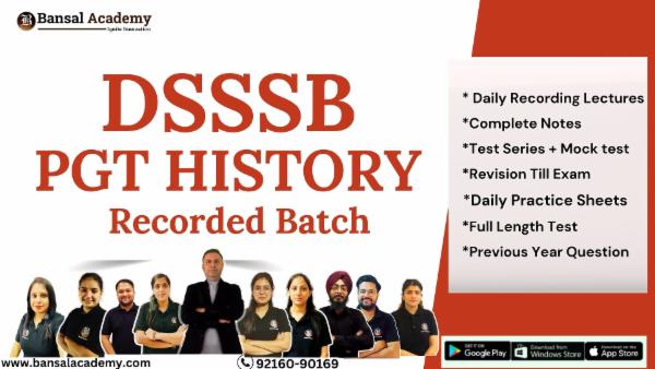 DSSSB PGT History Recorded Batch cover