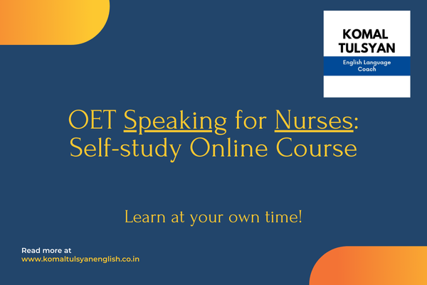 OET Speaking for Nurses: Self-study Online Course cover
