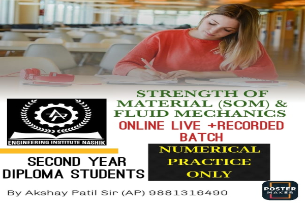 STRENGTH OF MATERIAL & FLUID MECHANICS LIVE NUMERICAL PRACTICE SESSION [as per MSBTE] cover