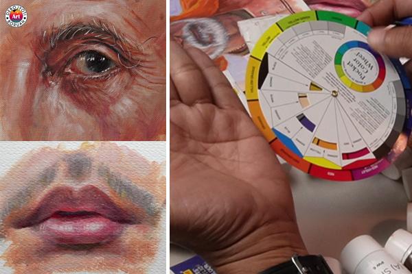Realistic Eye and Lip Painting: Master Skin Tone Mixing and Blending with Acrylics cover