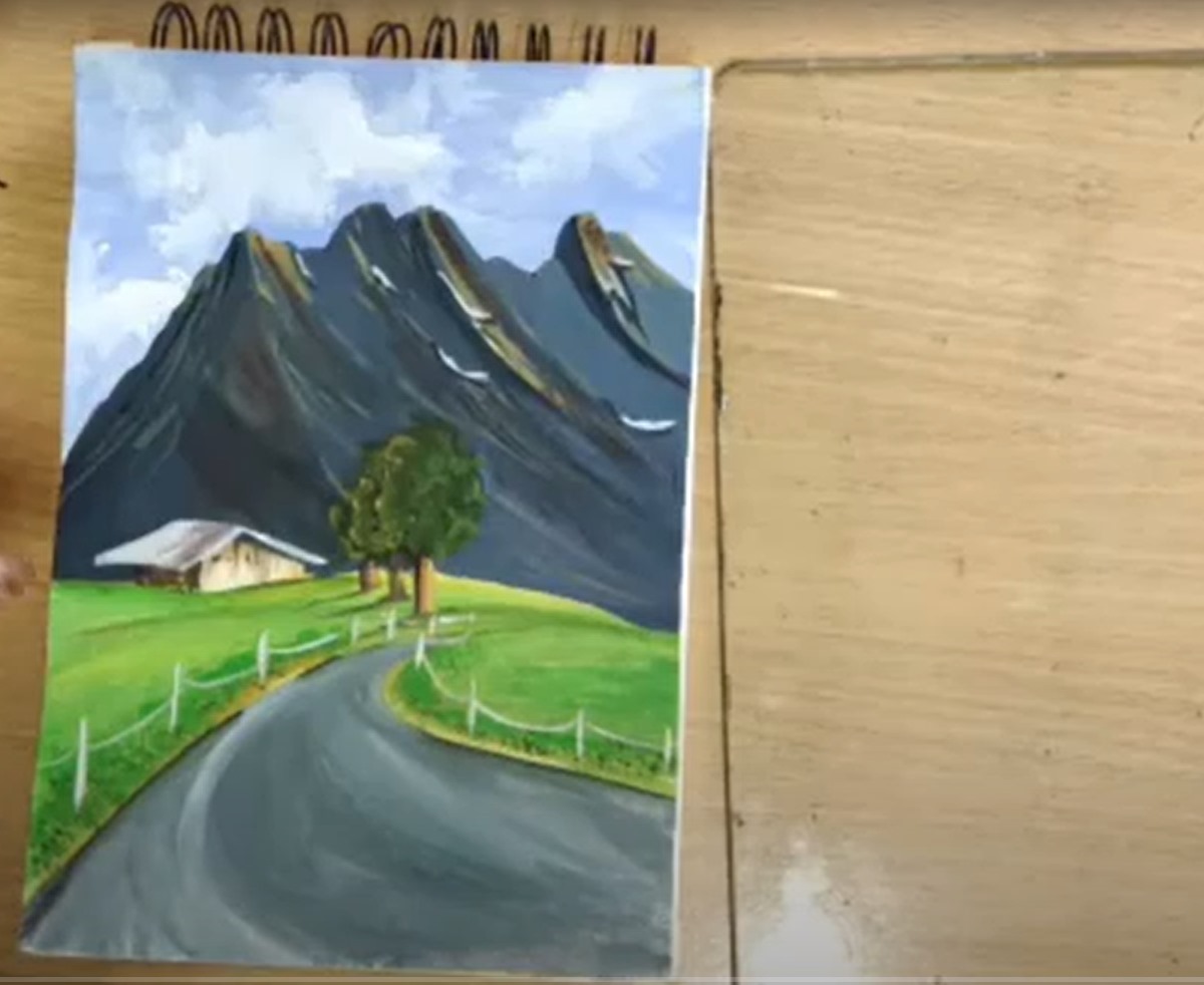 Mountain Cabin Poster Color Painting cover