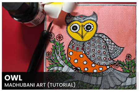 Madhubani Owl design cover
