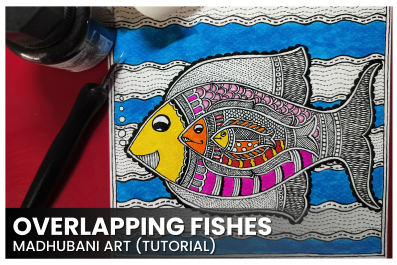 Overlapping Fishes - Madhubani art cover