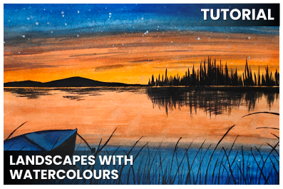 Landscape with watercolors cover