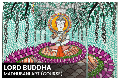 Lord Buddha in Madhubani style cover
