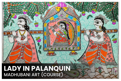 Lady in Palanquin Madhubani cover