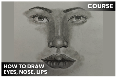 How to draw eyes, nose, lips cover