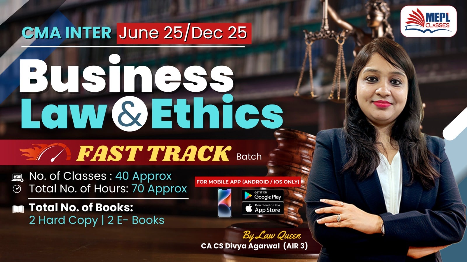 CMA INTER - BUSINESS LAWS & ETHICS - FAST TRACK BATCH - FOR MOBILE APP (ANDROID / IOS ONLY) cover