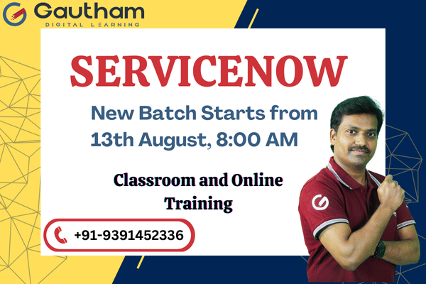ServiceNow Live Classes : New Batch Starts from 13th August 2024 08:00 AM cover