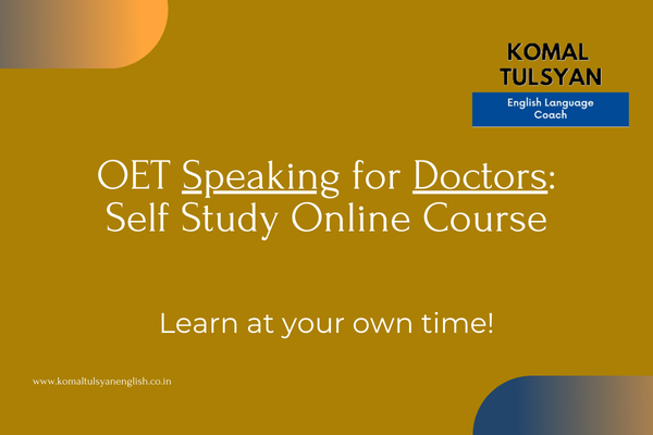 OET Speaking for Doctors: Self-study Online Course cover