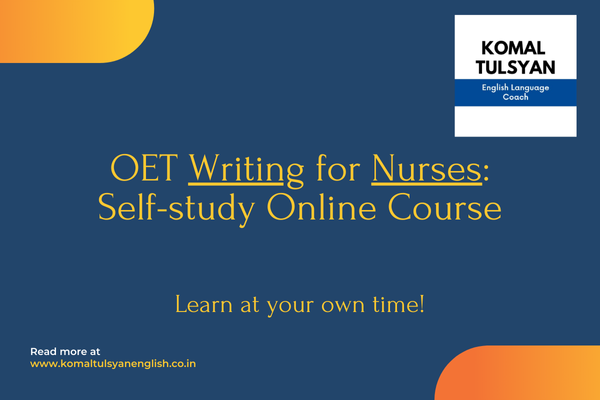OET Writing for Nurses: Self-study Online Course cover
