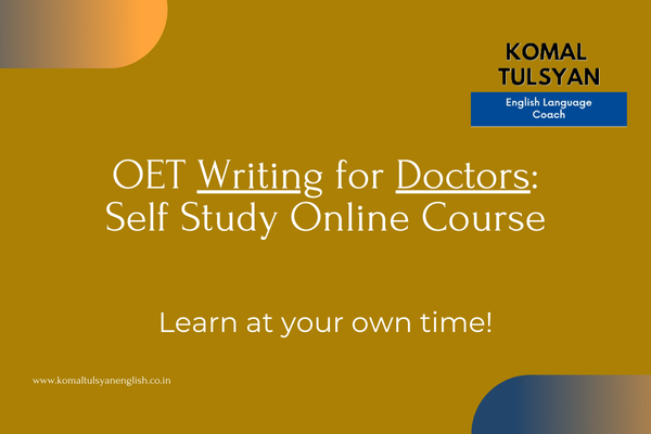 OET Writing for Doctors: Self-study Online Course cover
