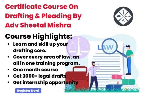 Advance Certificate Course on Drafting and Pleading, cover