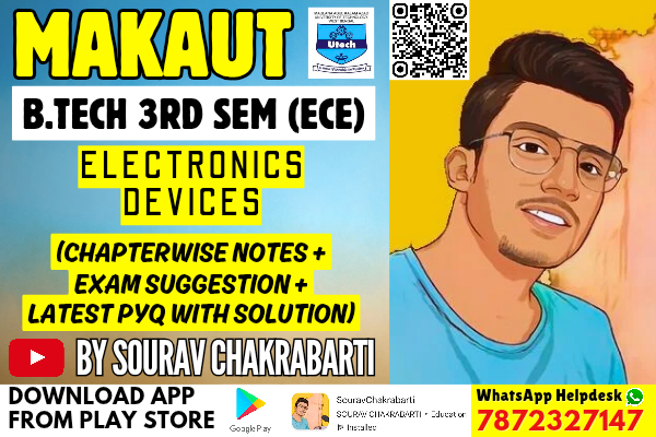 MAKAUT 3RD SEMESTER ECE ELECTRONIC DEVICES CHAPTER WISE NOTES+PYQ WITH SOLUTION cover