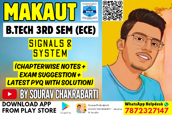 MAKAUT 3RD SEMESTER ECE SIGNALS AND SYSTEM CHAPTER WISE NOTES+PYQ WITH SOLUTION cover