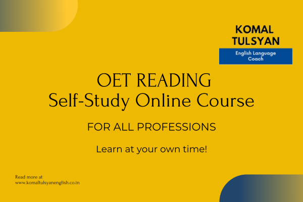 OET Reading: Self-study Online Course (For All Professions) cover