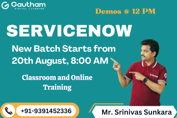 ServiceNow Live Classes : New Batch Starts from 20th August 2024 08:00 AM cover