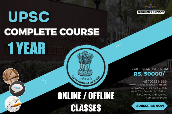 UPSC comprehensive MAINS & PRELIMS 1 YEAR course ONLINE / OFFLINE cover