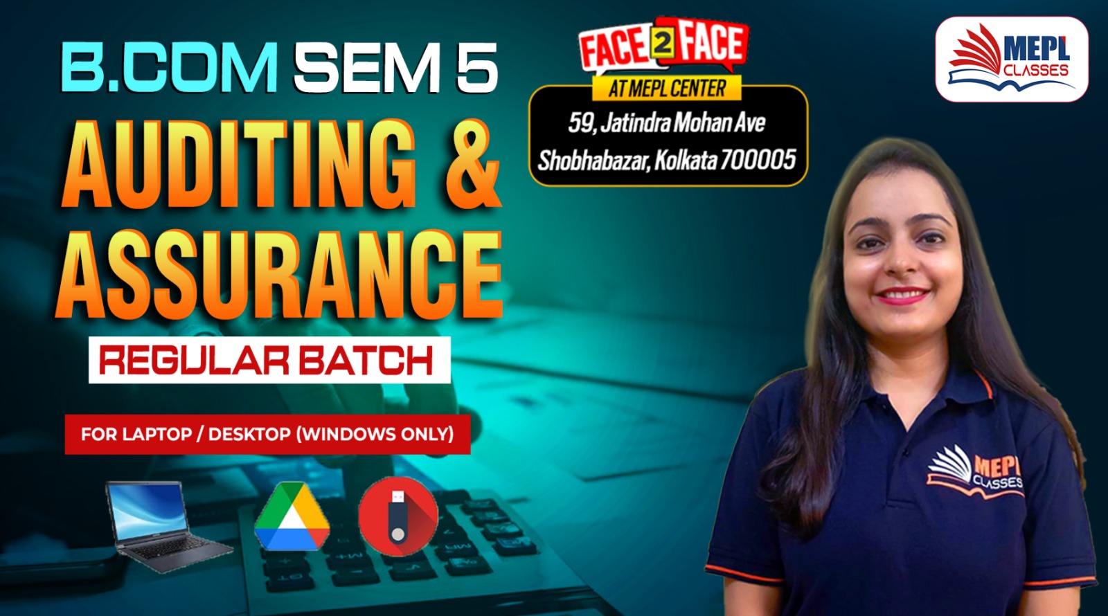 B.COM - SEMESTER 5 - REGULAR BATCH - AUDITING - FOR LAPTOP/DESKTOP (WINDOWS ONLY) cover