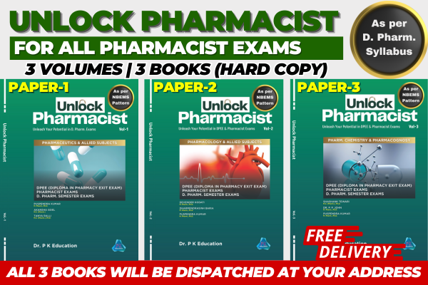 Unlock Pharmacist (Set of 3 Books) | for All Pharmacist Exams | D. Pharm. Syllabus | For DPEE as per NBEMS cover