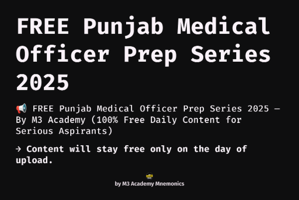 📢 FREE Punjab Medical Officer Prep Series 2025 — By M3 Academy (100% Free Daily Content for Serious Aspirants) cover
