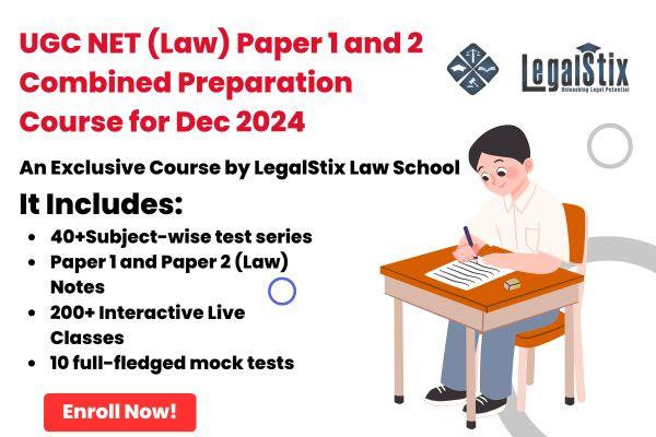 UGC NET (Law) Paper 1 and 2 Combined Preparation Course for Dec 2024 cover