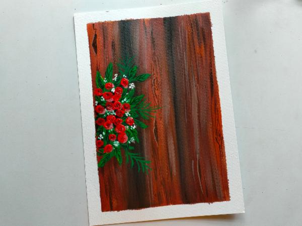 How to paint Wood Grain and a Rose bouquet cover
