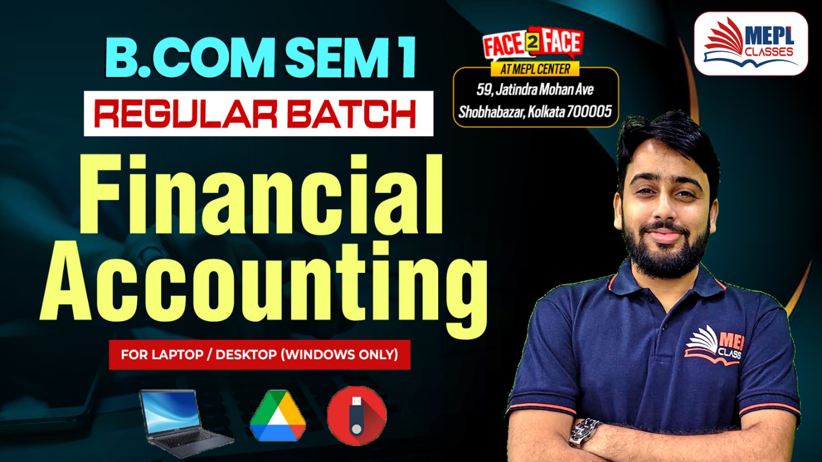 B.COM - SEMESTER 1 - REGULAR BATCH - FINANCIAL ACCOUNTING I - FOR LAPTOP/DESKTOP (WINDOWS ONLY) cover