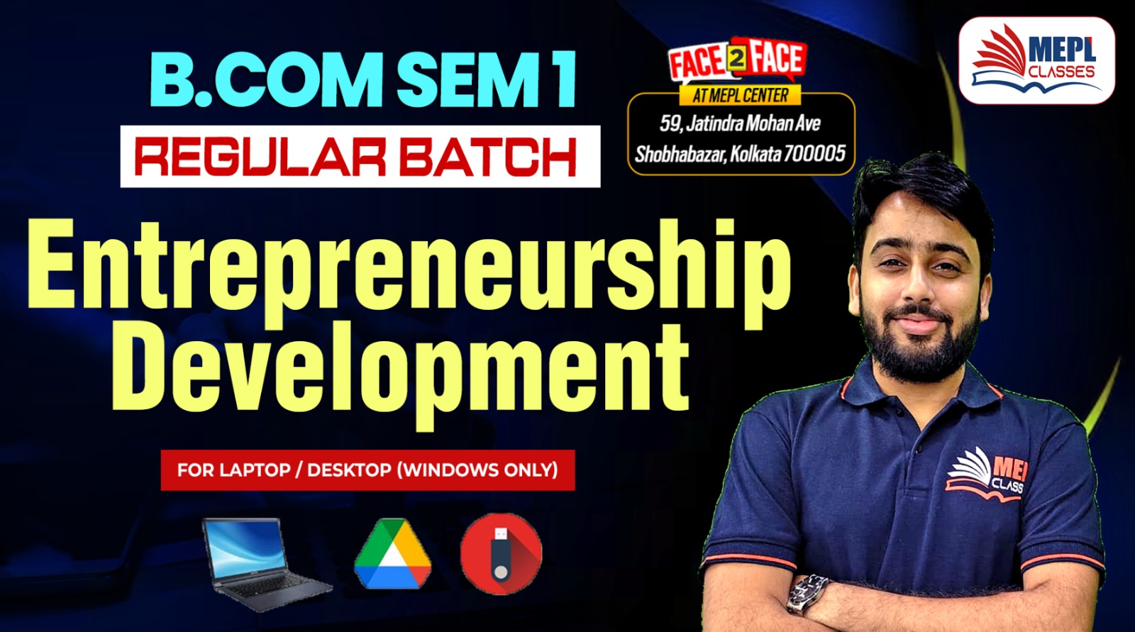 B.COM - SEMESTER 1 - REGULAR BATCH - ENTREPRENEURSHIP DEVELOPMENT - FOR LAPTOP/DESKTOP (WINDOWS ONLY) cover