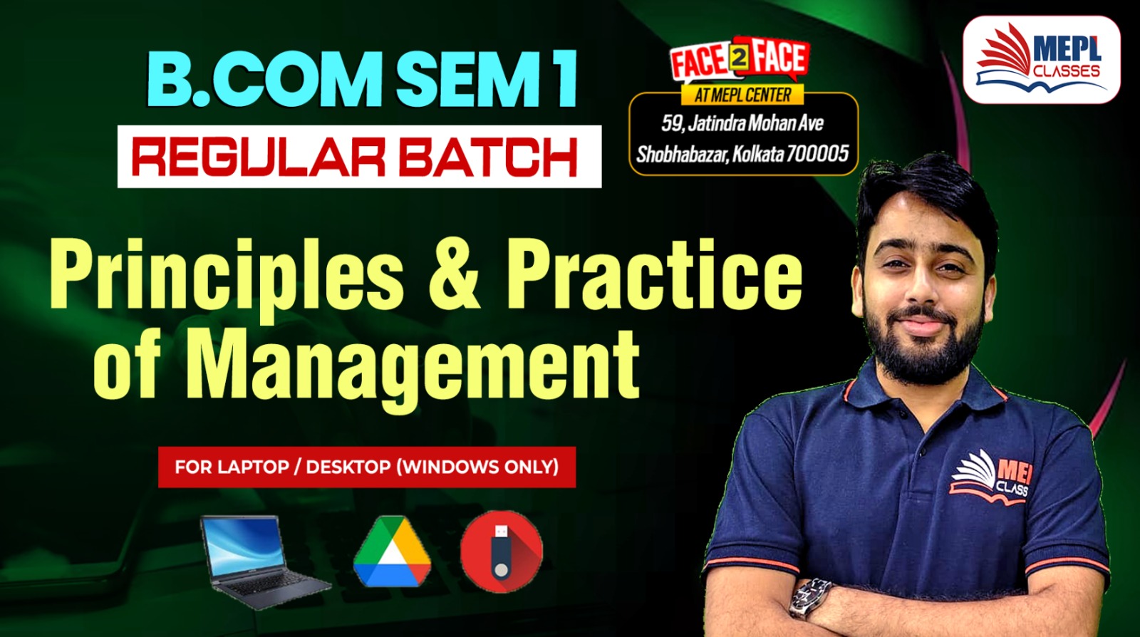 B.COM - SEMESTER 1 - REGULAR BATCH - PRINCIPLES & PRACTICE OF MANAGEMENT - FOR LAPTOP/DESKTOP (WINDOWS ONLY) cover