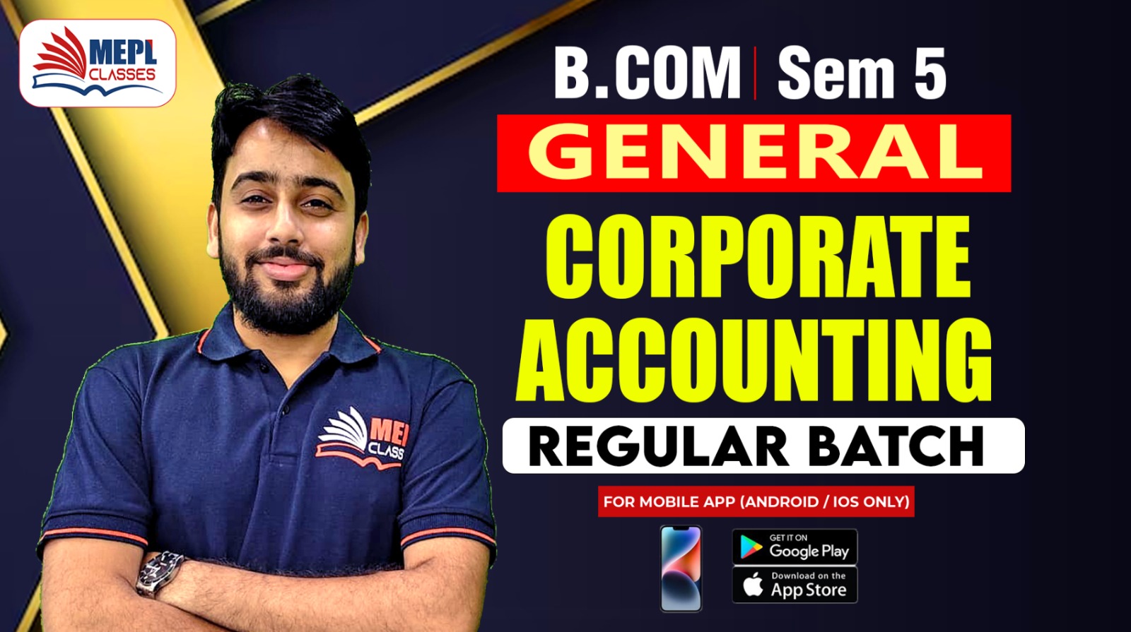 B.COM - SEMESTER 5 - REGULAR BATCH ( GENERAL COURSE ) - ACCOUNTING - FOR MOBILE APP (ANDROID/IOS ONLY) cover
