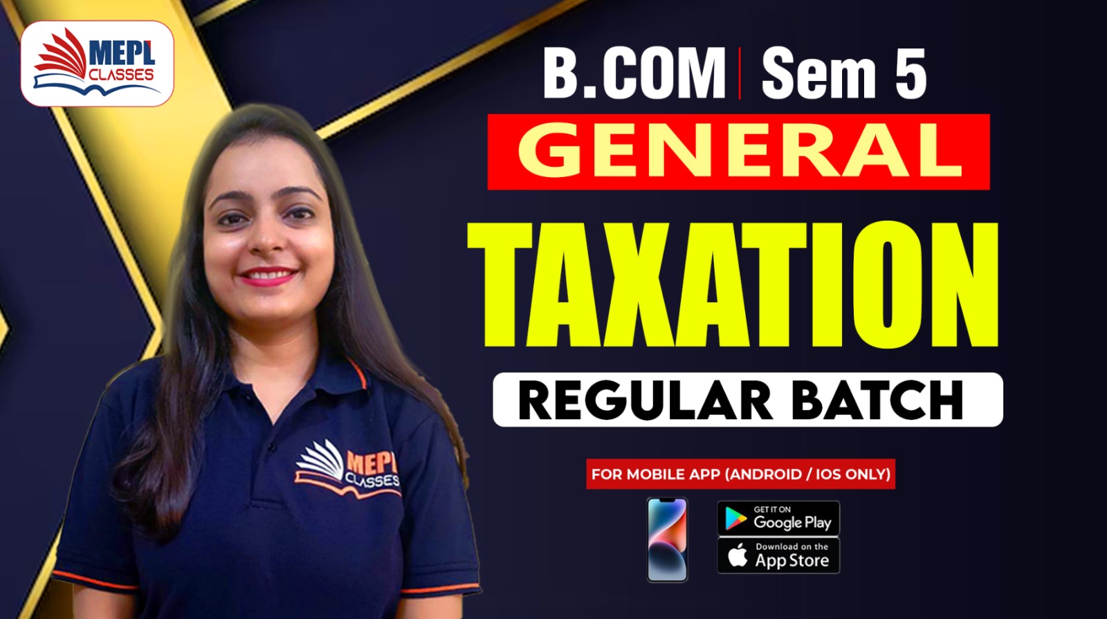 B.COM - SEMESTER 5 - REGULAR BATCH ( GENERAL COURSE ) - TAXATION - FOR MOBILE APP (ANDROID/IOS ONLY) cover