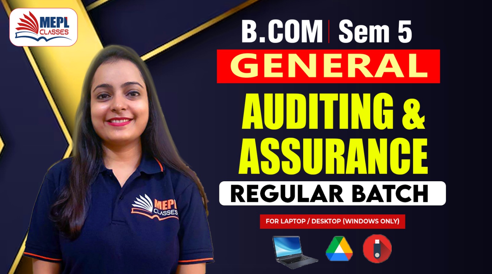 B.COM - SEMESTER 5 - REGULAR BATCH ( GENERAL COURSE ) - AUDITING - FOR LAPTOP/DESKTOP (WINDOWS ONLY) cover