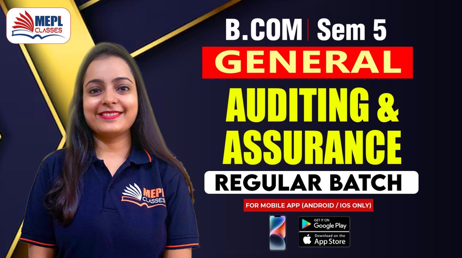 B.COM - SEMESTER 5 - REGULAR BATCH ( GENERAL COURSE ) - AUDITING - FOR MOBILE APP (ANDROID/IOS ONLY) cover