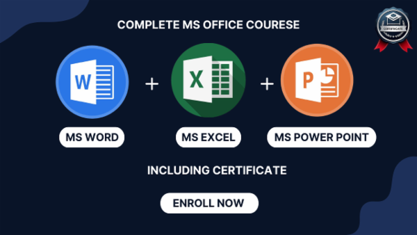 Complete MS Word + MS Excel + MS PowerPoint Course cover