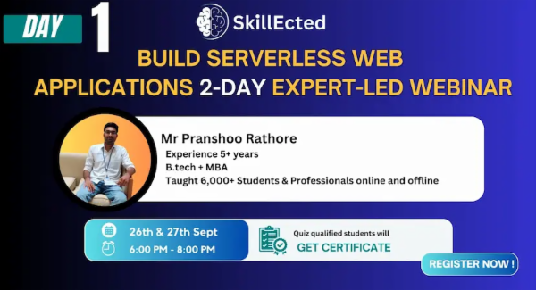Build Serverless Web Applications 2-Day Expert-Led Webinar (DAY 1) cover