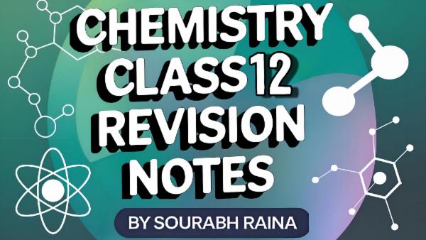 Class 12th Chemistry Revision notes cover